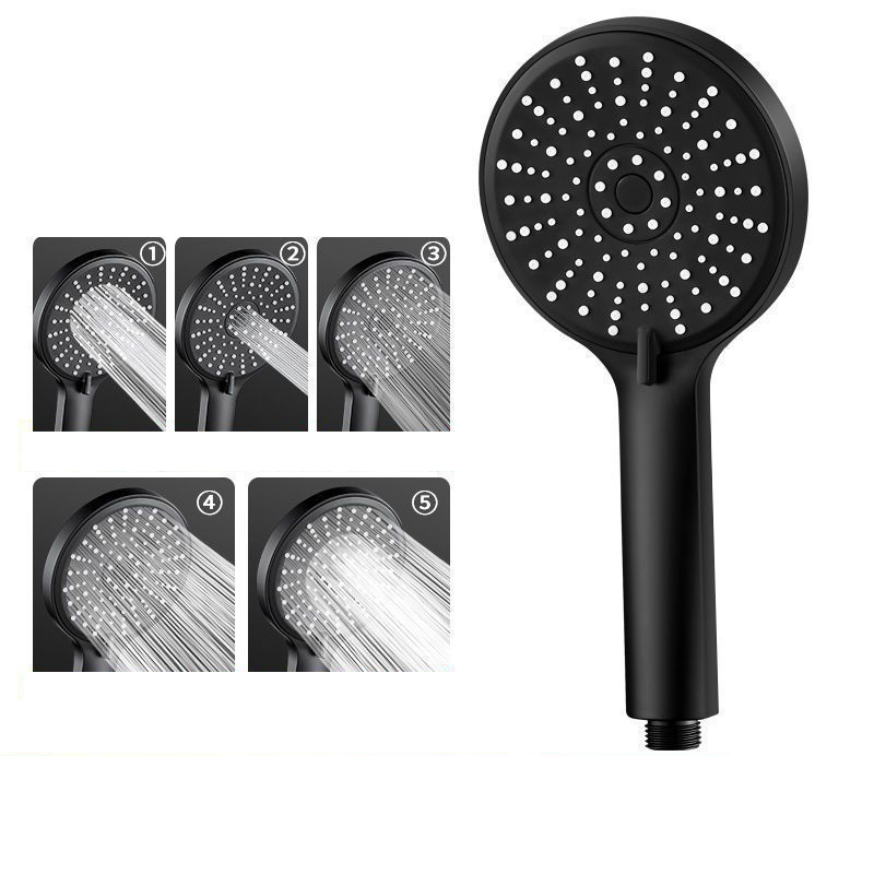 High Pressure Shower Head Handheld - Cabezal de ducha negro con 5