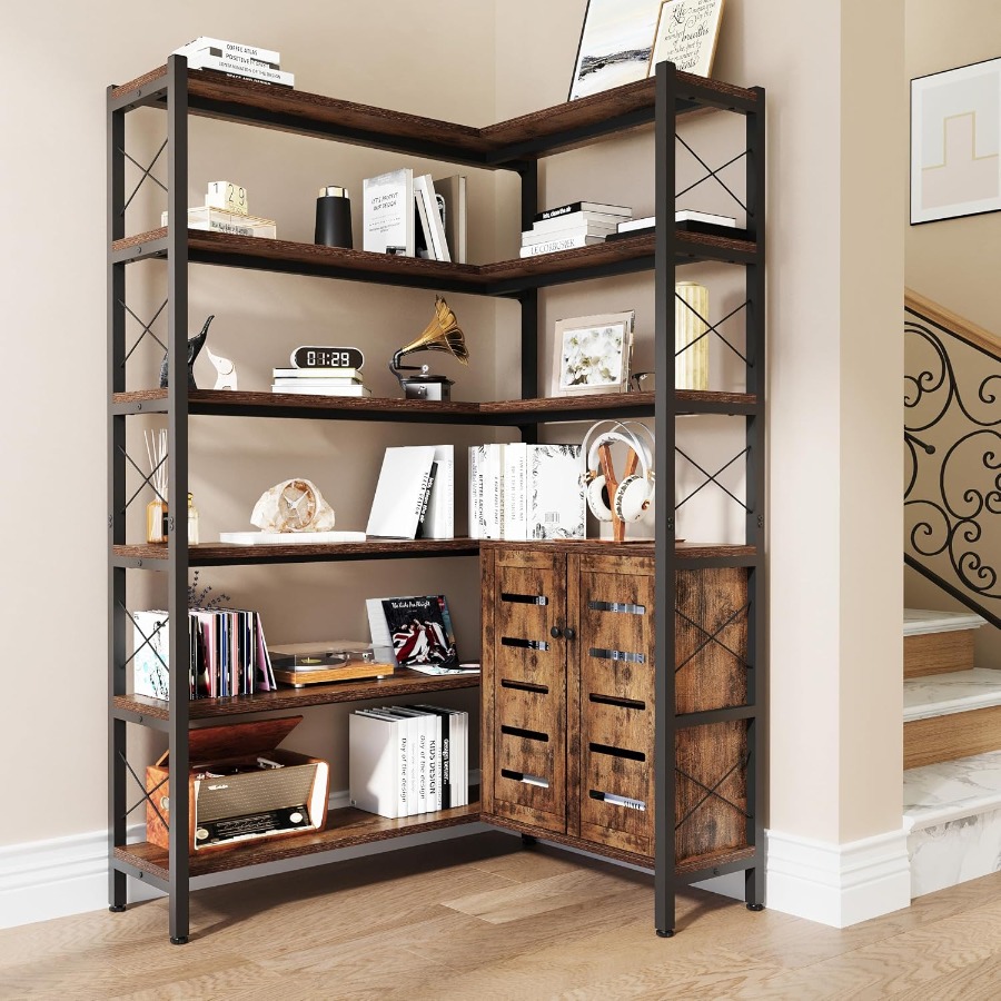 Storage & Organization - Estantería de esquina con 6 estantes
