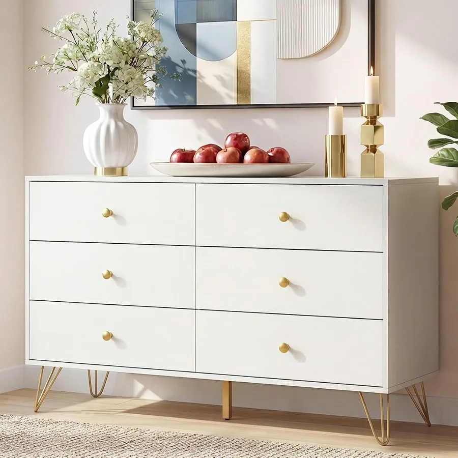 Cómoda blanca con 6 cajones y  - Storage & Organization reseña y precio