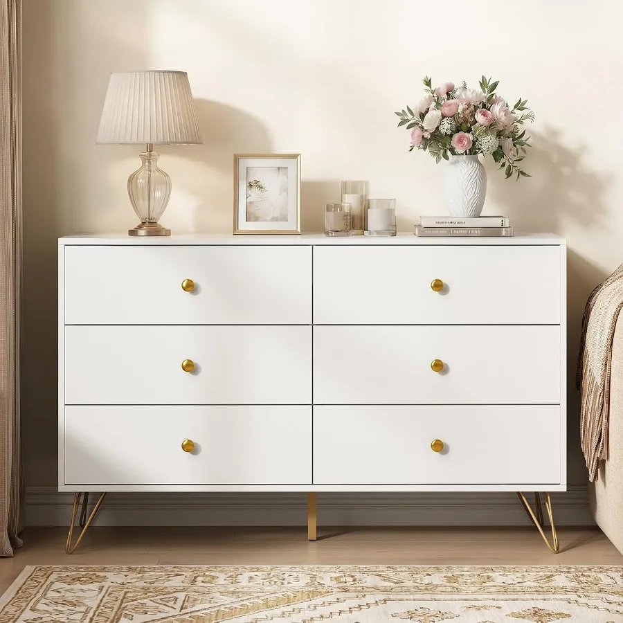 Cómoda blanca con 6 cajones y  - Storage & Organization reseña y precio