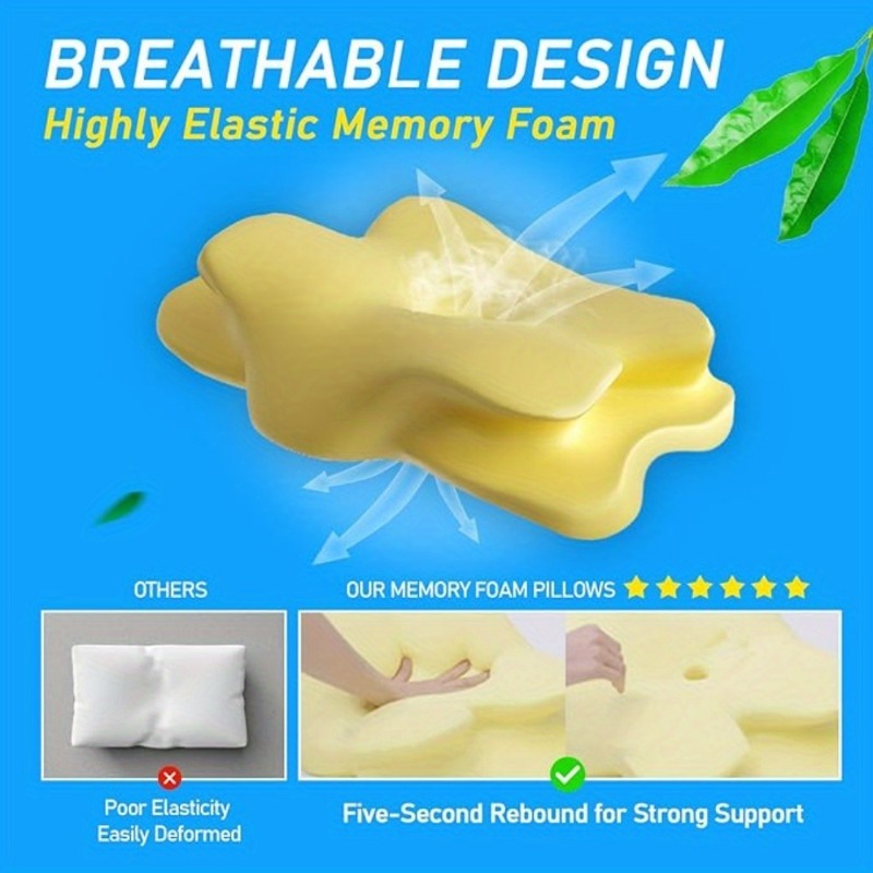 Almohada Cervical ergonómica d - Memory Foam Orthopedic Pillow Neck Pain reseña y precio