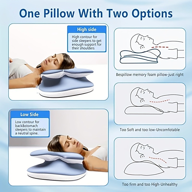 Almohada Cervical ergonómica d - Memory Foam Orthopedic Pillow Neck Pain reseña y precio