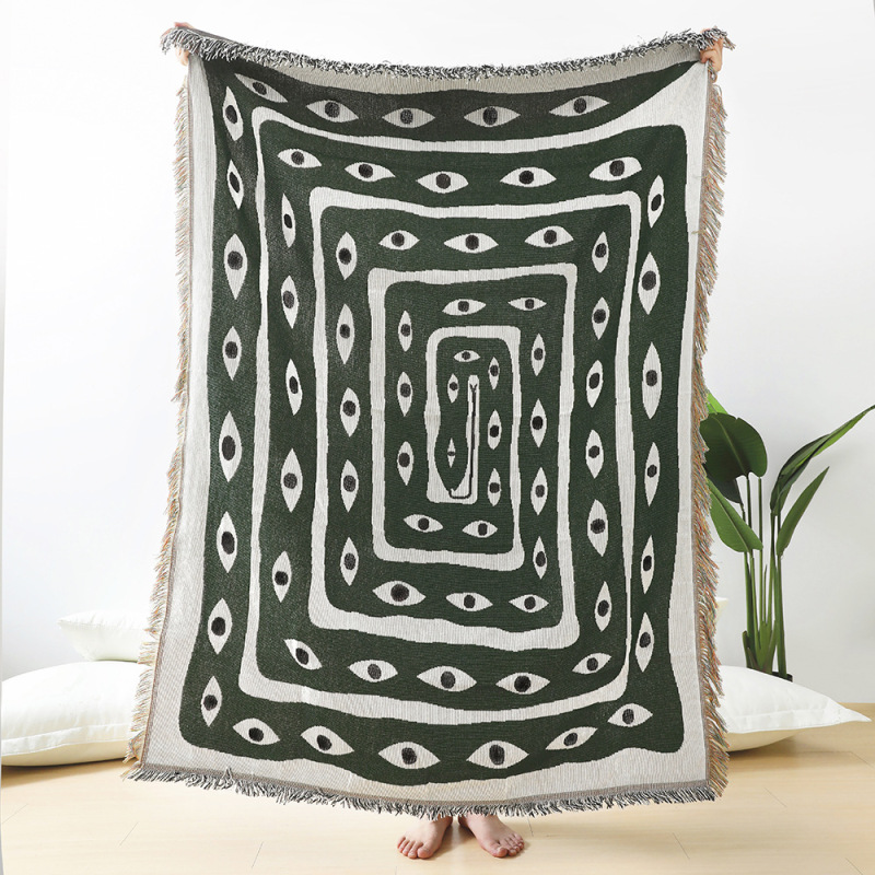 Manta Jacquard con Diseño de O - Boho Throw Blanket Fringe reseña y precio
