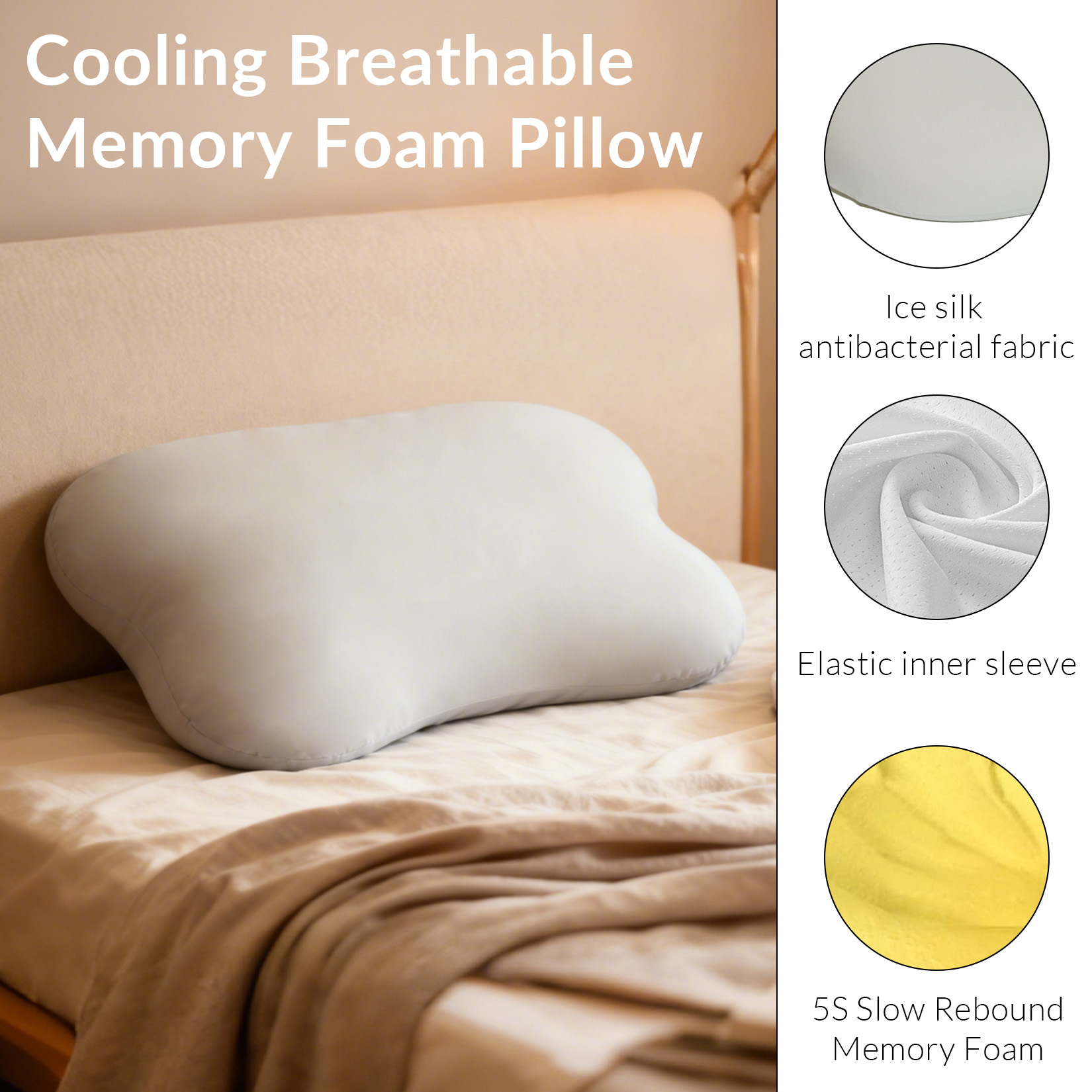 Almohada cervical para aliviar - Memory Foam Orthopedic Pillow Neck Pain reseña y precio