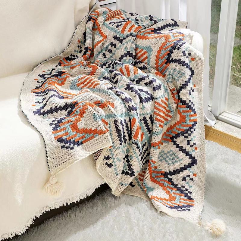 Manta Boho con Flecos Estilo S - Boho Throw Blanket Fringe reseña y precio